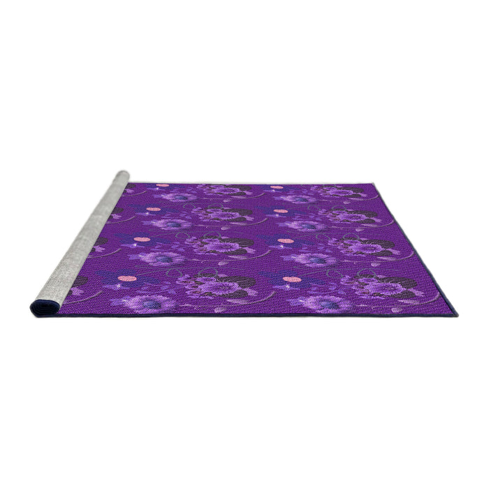 Sideview of Machine Washable Transitional Jasmine Purple Rug, wshpat1300pur