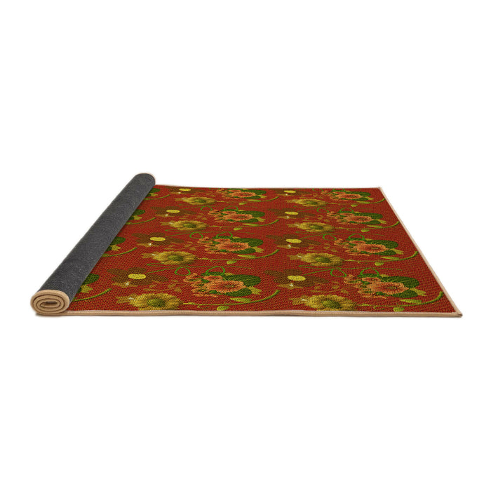 Thickness of Patterned Dark Bisque Brown Rug, pat1300yw