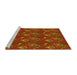 Sideview of Machine Washable Transitional Dark Bisque Brown Rug, wshpat1300yw