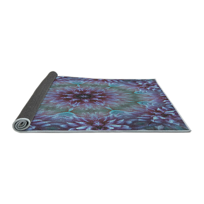 Thickness of Patterned Purple Rug, pat1301lblu