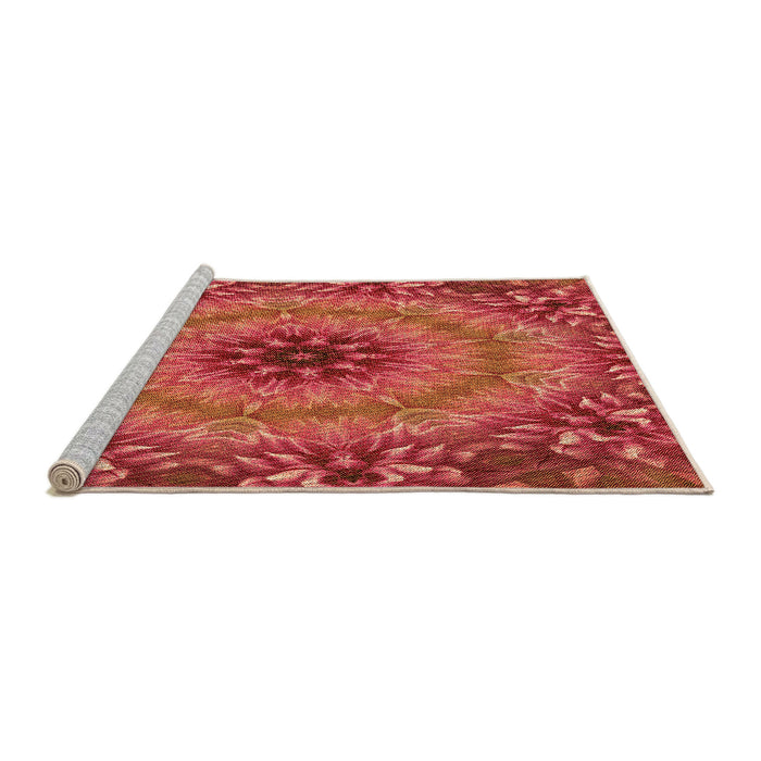 Sideview of Machine Washable Transitional Bright Orange Rug, wshpat1301org