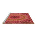 Sideview of Machine Washable Transitional Bright Orange Rug, wshpat1301org