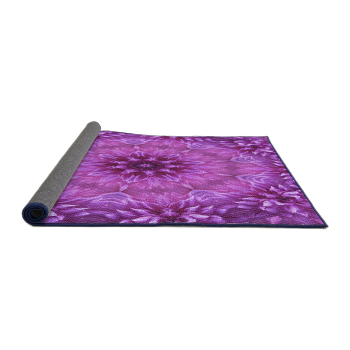 Thickness of Patterned Bright Neon Pink Purple Rug, pat1301pur