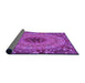 Thickness of Patterned Bright Neon Pink Purple Rug, pat1301pur