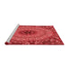 Sideview of Machine Washable Transitional Red Rug, wshpat1301rd