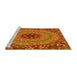 Sideview of Machine Washable Transitional Red Rug, wshpat1301yw