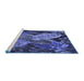 Sideview of Machine Washable Transitional Blue Rug, wshpat1302blu