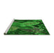 Sideview of Machine Washable Transitional Deep Emerald Green Rug, wshpat1302grn