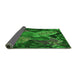 Thickness of Patterned Deep Emerald Green Rug, pat1302grn