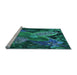 Sideview of Machine Washable Transitional Medium Teal Green Rug, wshpat1302lblu