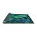 Thickness of Patterned Medium Teal Green Rug, pat1302lblu