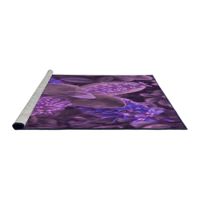 Sideview of Machine Washable Transitional Purple Rug, wshpat1302pur