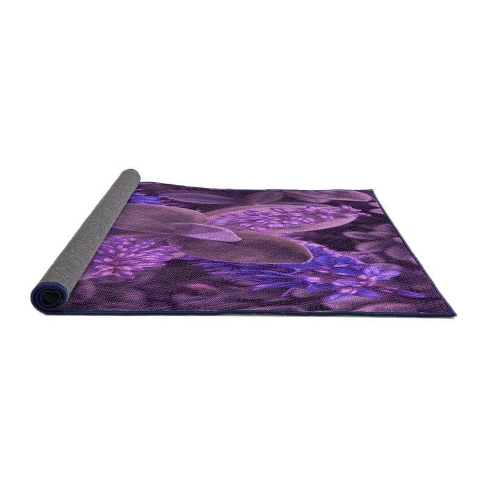 Thickness of Patterned Purple Rug, pat1302pur