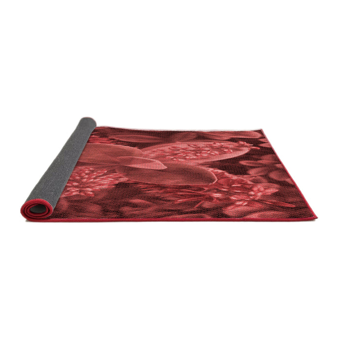 Thickness of Patterned Tomato Red Rug, pat1302rd