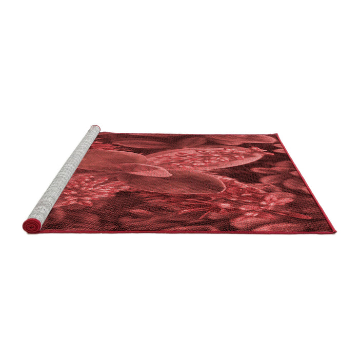 Sideview of Machine Washable Transitional Tomato Red Rug, wshpat1302rd