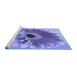 Sideview of Machine Washable Transitional Slate Blue Rug, wshpat1303blu