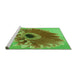 Sideview of Machine Washable Transitional Neon Green Rug, wshpat1303grn