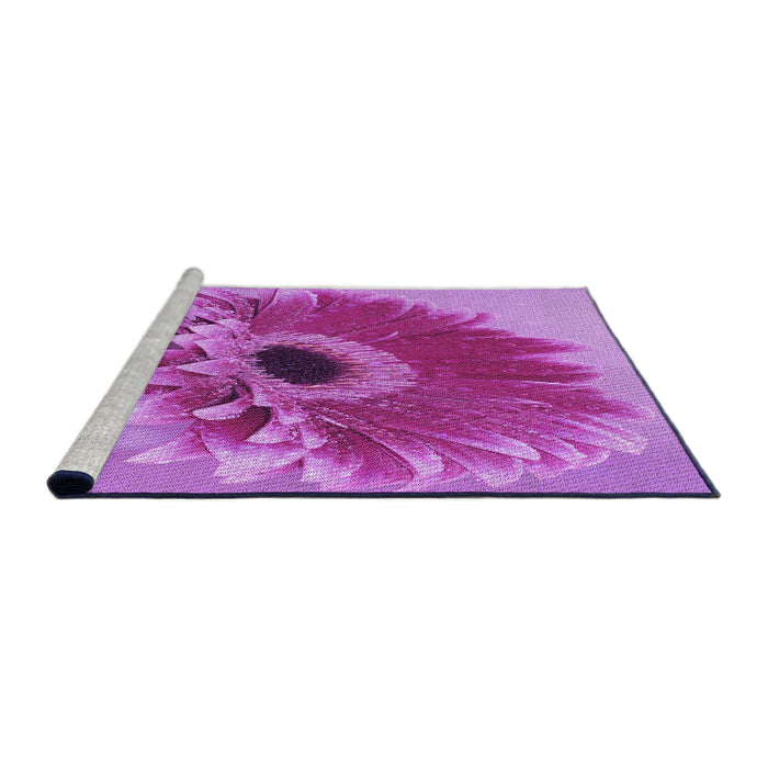 Sideview of Machine Washable Transitional Violet Purple Rug, wshpat1303pur