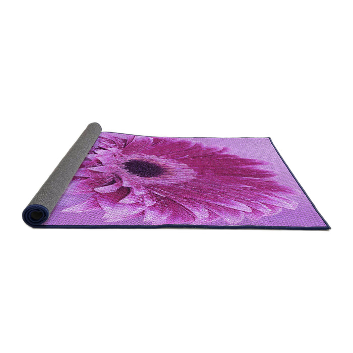 Thickness of Patterned Violet Purple Rug, pat1303pur