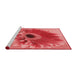 Sideview of Machine Washable Transitional Red Rug, wshpat1303rd