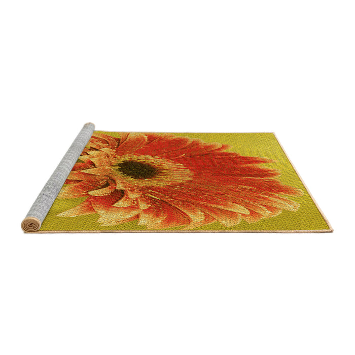 Sideview of Machine Washable Transitional Scarlet Red Rug, wshpat1303yw
