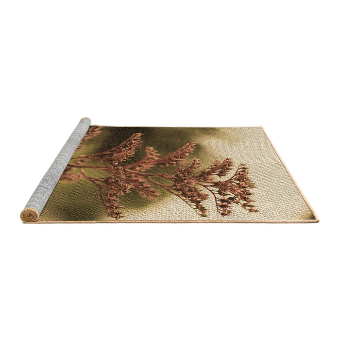 Sideview of Machine Washable Transitional Dark Bronze Brown Rug, wshpat1304brn