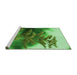 Sideview of Machine Washable Transitional Green Rug, wshpat1304grn