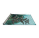 Sideview of Machine Washable Transitional Medium Turquoise Green Rug, wshpat1304lblu