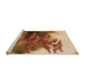 Sideview of Machine Washable Transitional Orange Rug, wshpat1304org