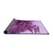 Thickness of Patterned Dark Magenta Purple Rug, pat1304pur