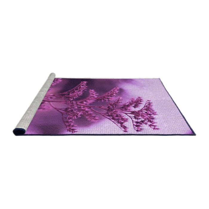 Sideview of Machine Washable Transitional Dark Magenta Purple Rug, wshpat1304pur