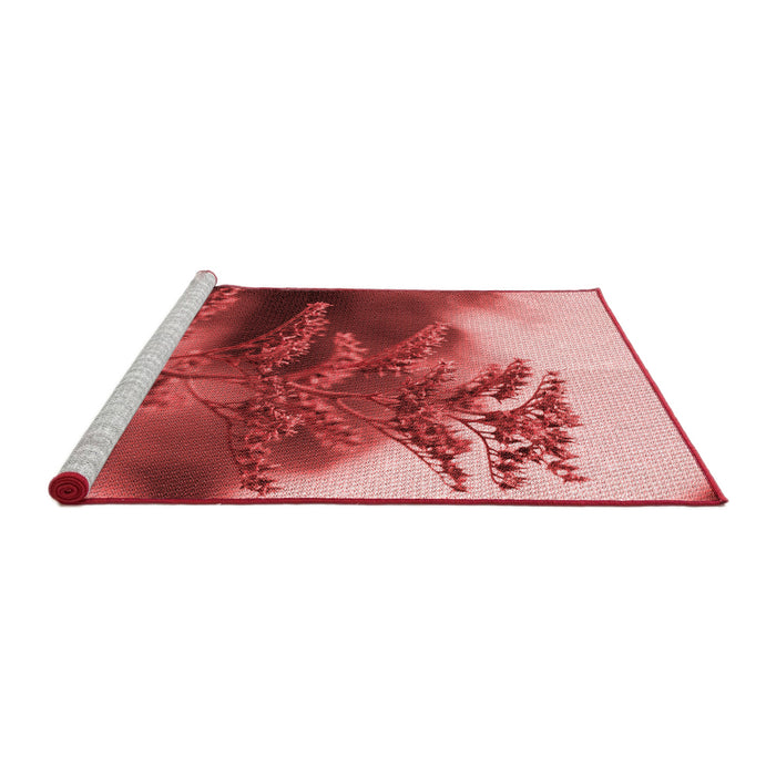 Sideview of Machine Washable Transitional Pastel Red Pink Rug, wshpat1304rd