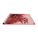 Sideview of Machine Washable Transitional Pastel Red Pink Rug, wshpat1304rd