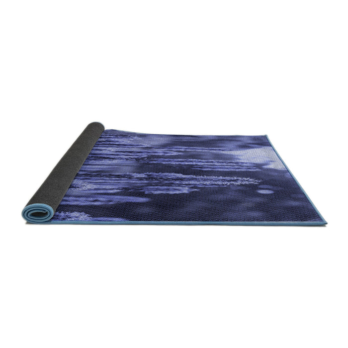 Thickness of Patterned Sky Blue Rug, pat1305blu