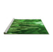 Sideview of Machine Washable Transitional Deep Emerald Green Rug, wshpat1305grn