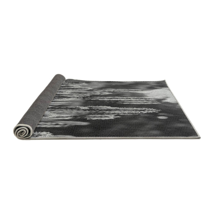 Thickness of Patterned Black Rug, pat1305gry