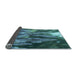 Thickness of Patterned Medium Teal Green Rug, pat1305lblu