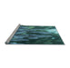 Sideview of Machine Washable Transitional Medium Teal Green Rug, wshpat1305lblu