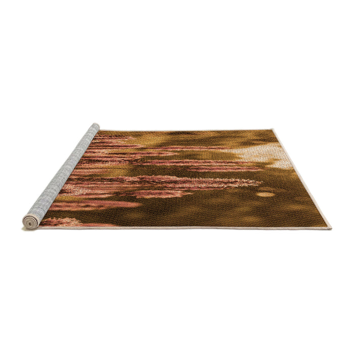 Sideview of Machine Washable Transitional Orange Rug, wshpat1305org