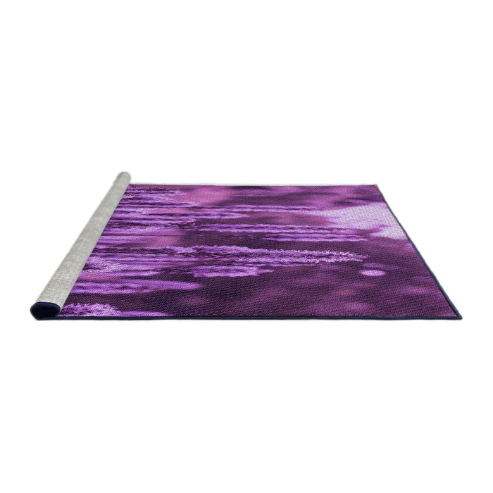 Sideview of Machine Washable Transitional Dark Magenta Purple Rug, wshpat1305pur