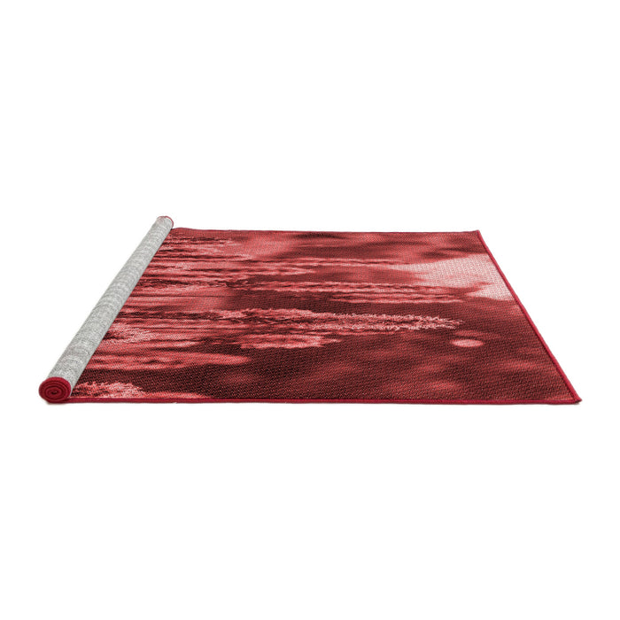 Sideview of Machine Washable Transitional Red Rug, wshpat1305rd