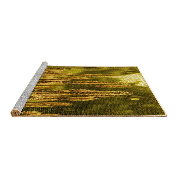 Sideview of Machine Washable Transitional Dark Bronze Brown Rug, wshpat1305yw