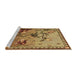 Sideview of Machine Washable Transitional Saddle Brown Rug, wshpat1306brn