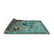 Thickness of Patterned Green Rug, pat1306lblu