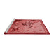 Sideview of Machine Washable Transitional Red Rug, wshpat1306rd