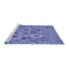 Sideview of Machine Washable Transitional Deep Periwinkle Purple Rug, wshpat1307blu