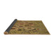 Thickness of Patterned Dark Bronze Brown Rug, pat1307brn