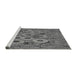 Sideview of Machine Washable Transitional Black Rug, wshpat1307gry