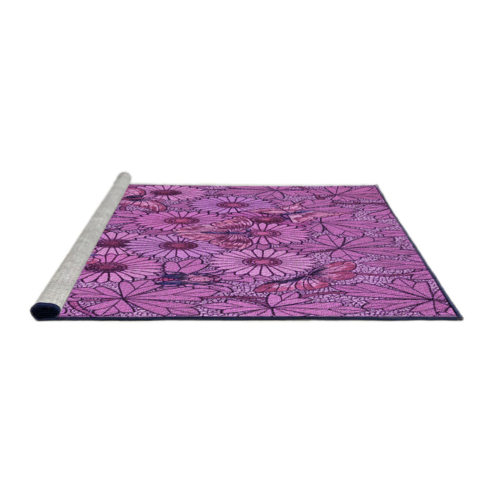 Sideview of Machine Washable Transitional Dark Magenta Purple Rug, wshpat1307pur