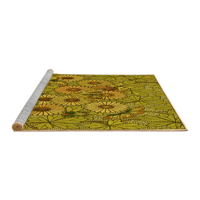 Sideview of Machine Washable Transitional Dark Bronze Brown Rug, wshpat1307yw